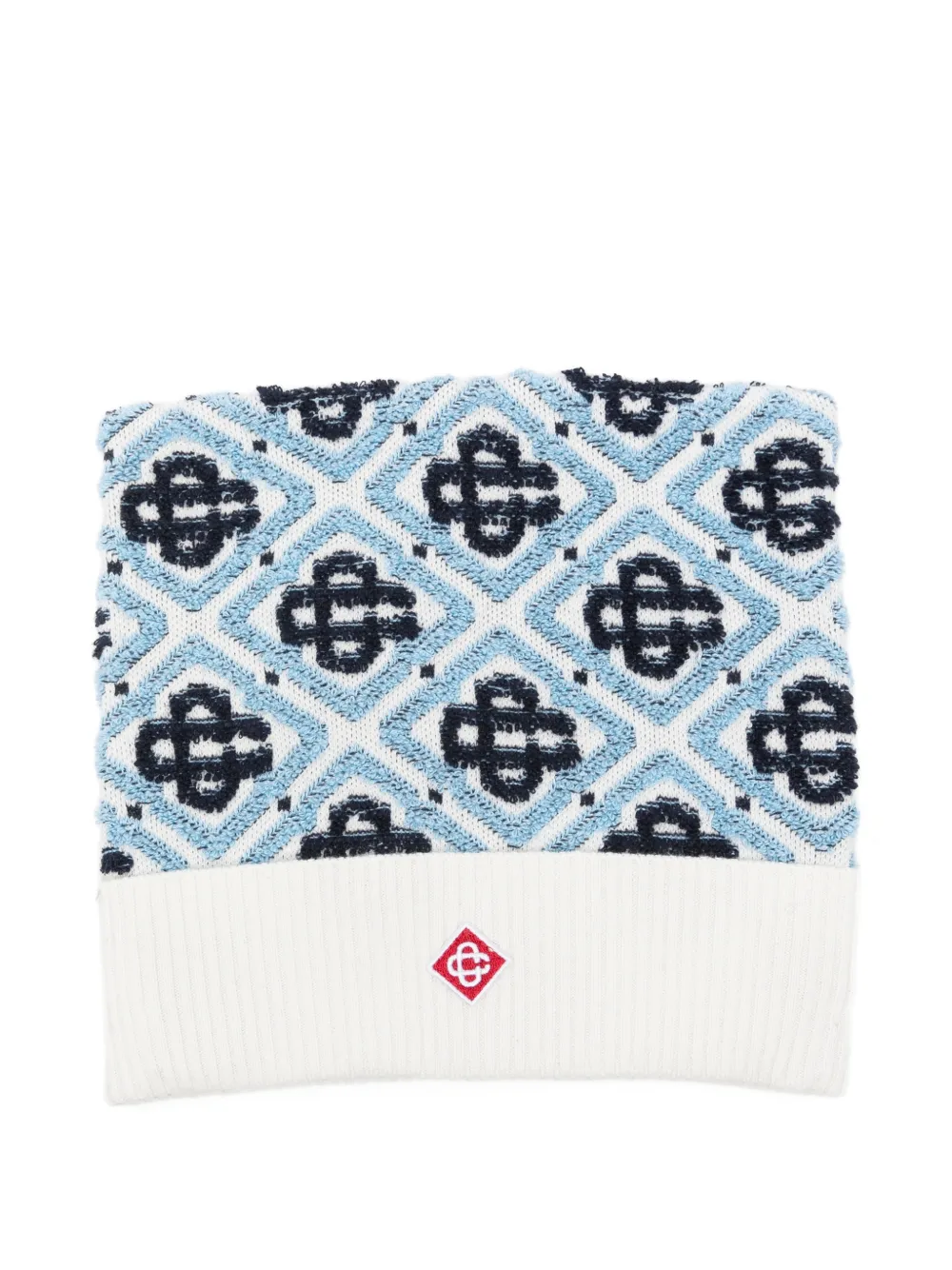 CASABLANCA KIDS logo-jacquard knit beanie hat - Blu