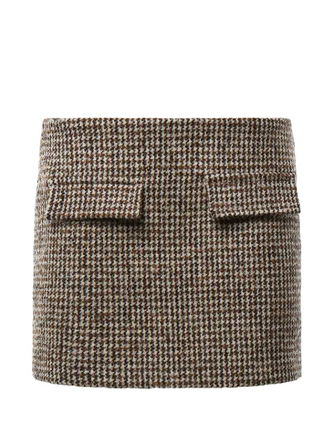 DONDUP houndstooth-pattern flap-pocket skirt