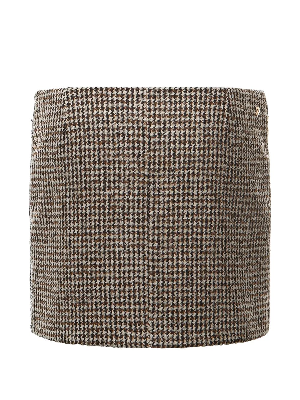 DONDUP Rok met klepzak en pied-de-poule print Bruin