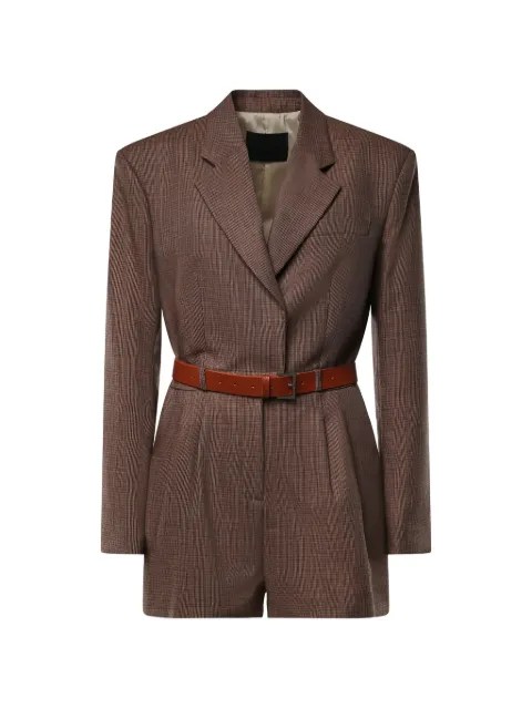 DONDUP belted check-pattern jumpsuit