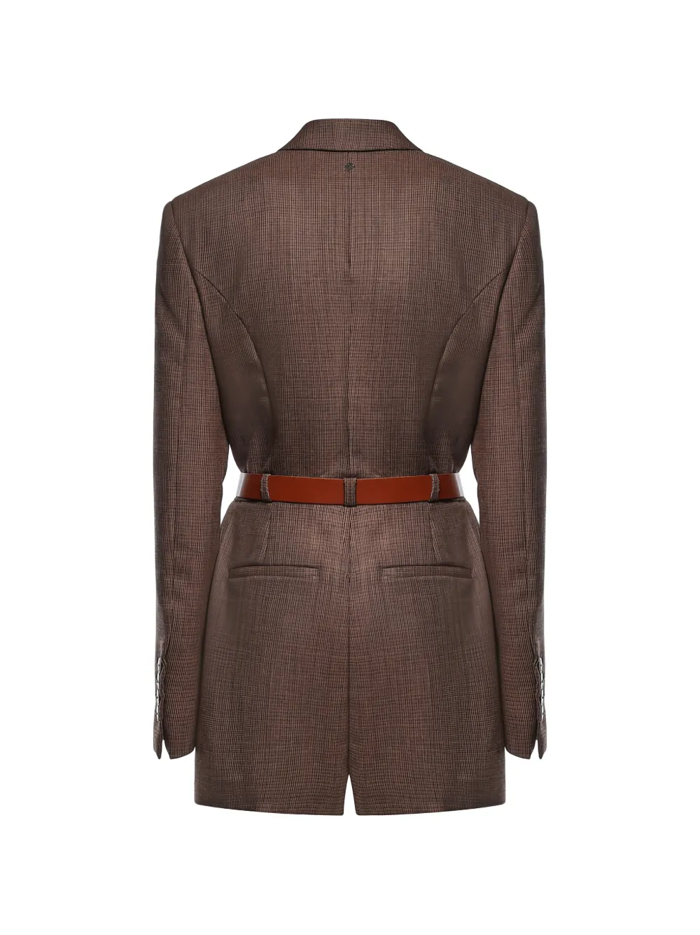 DONDUP Geruite jumpsuit met ceintuur Bruin