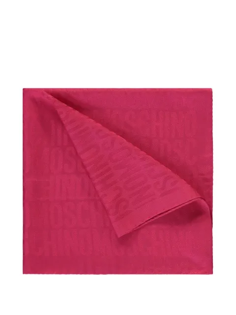 Moschino logo-jacquard silk scarf