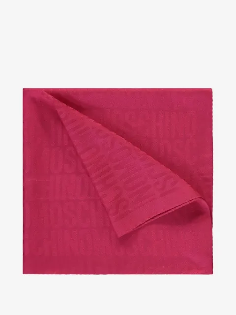 Moschino logo-jacquard silk scarf