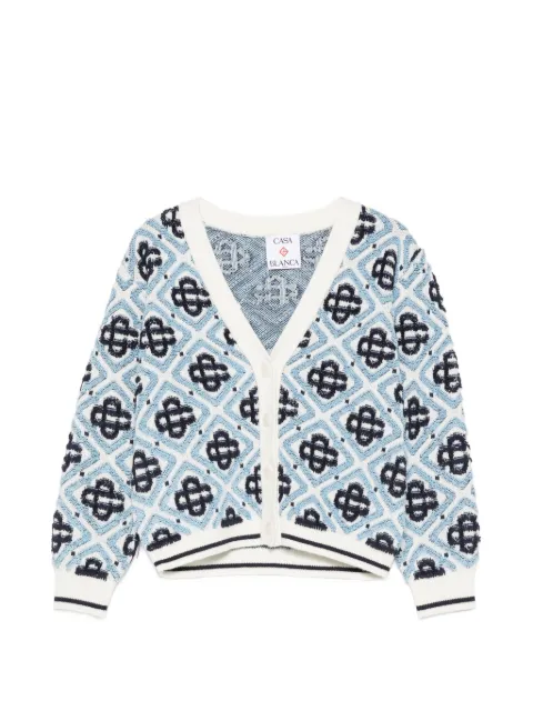 CASABLANCA KIDS monogram-print long-sleeve cardigan