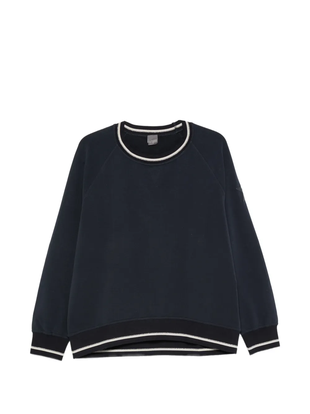 Lorena Antoniazzi stripe-trim raglan-sleeve sweater - Blu