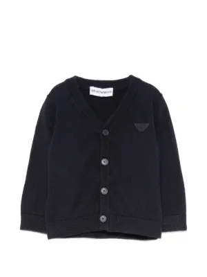 Emporio Armani Kids Cardigan Com Abotoamento No Bolso | Preto