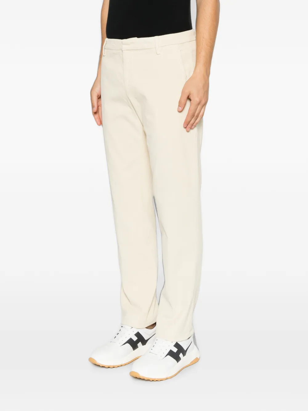 DONDUP Broek met ribfluwelen textuur Beige