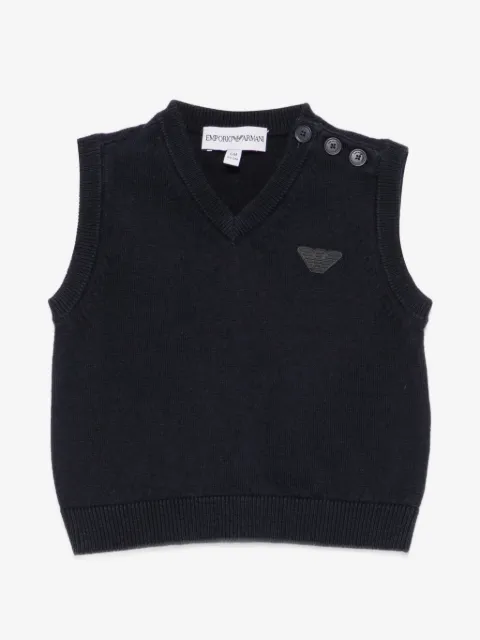 Emporio Armani Kids logo-patch V-neck vest