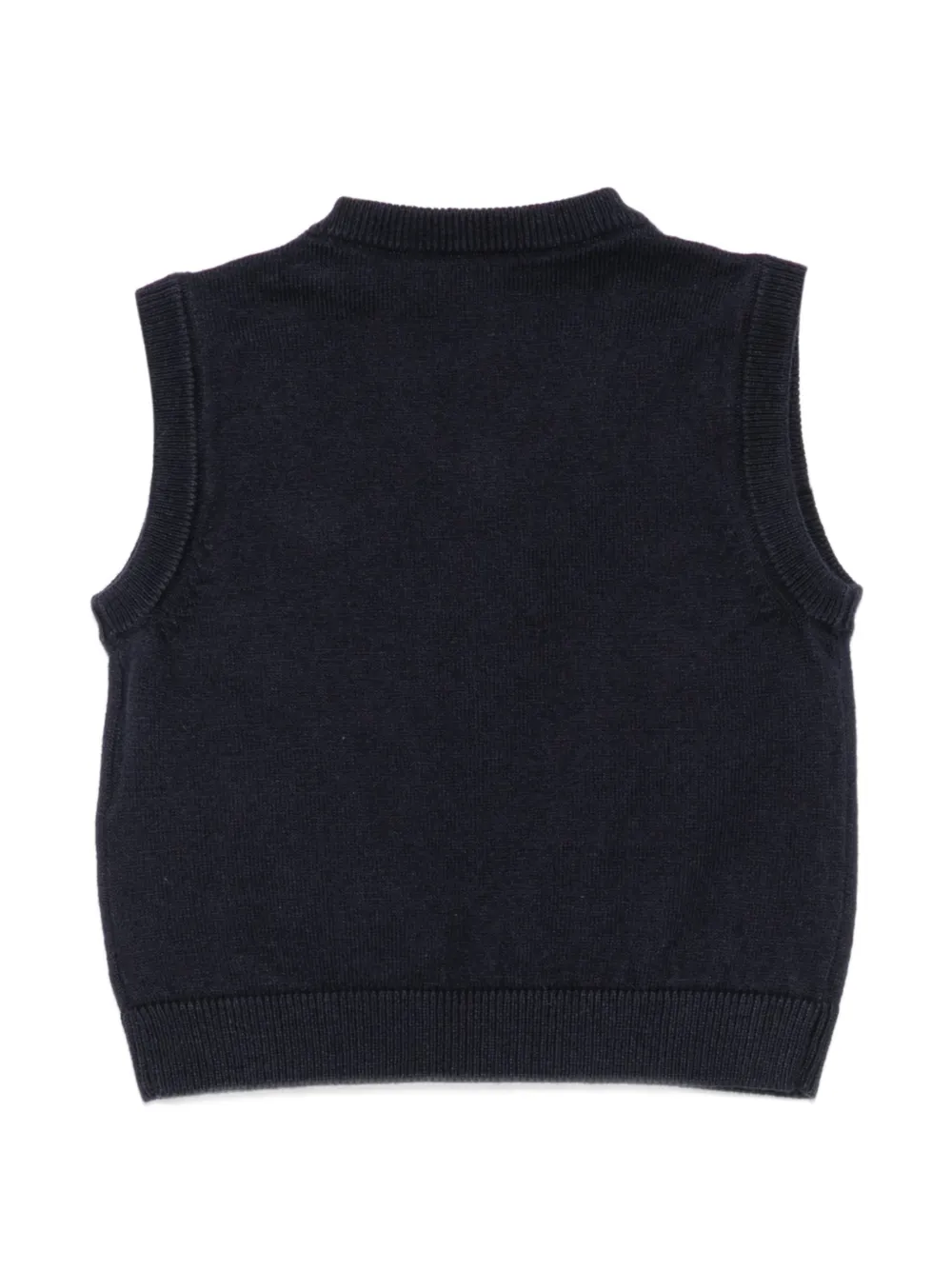 Emporio Armani Kids Hemd met logo-patch en V-hals Blauw