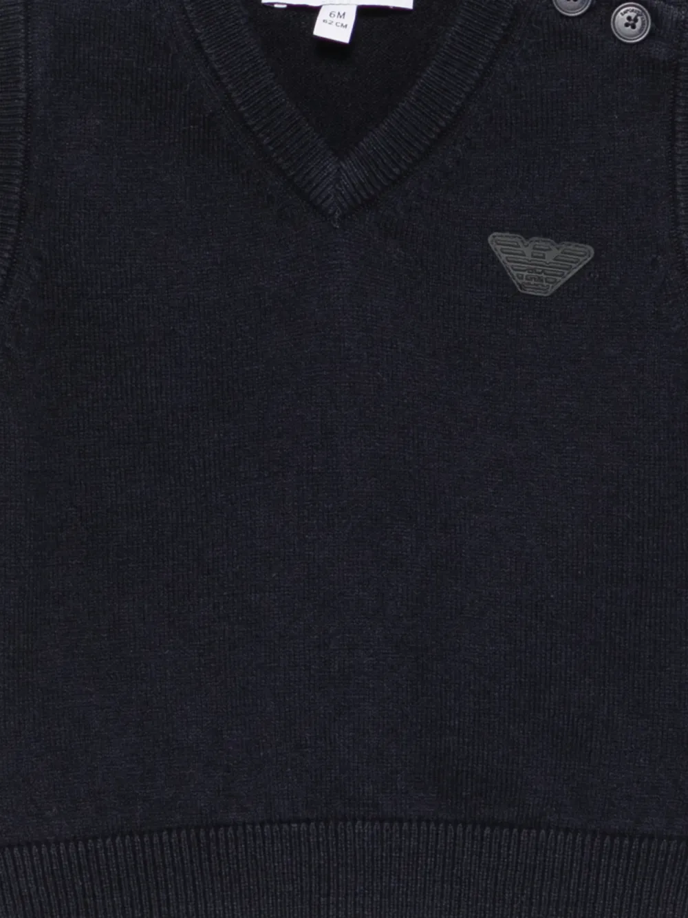 Emporio Armani Kids Hemd met logo-patch en V-hals Blauw