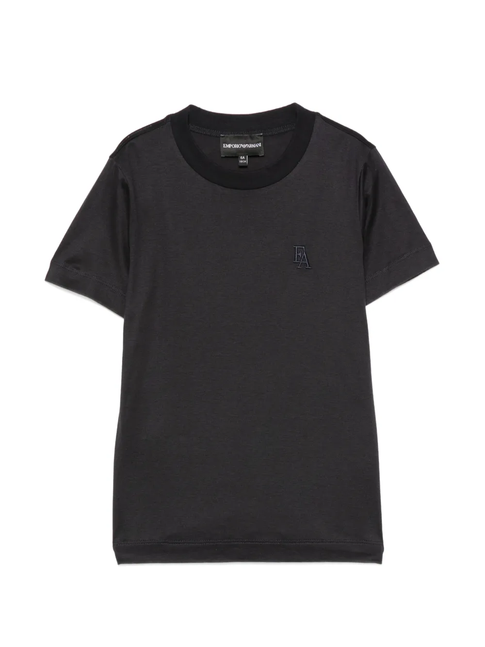 Emporio Armani Kids logo-embroidered T-shirt - Nero