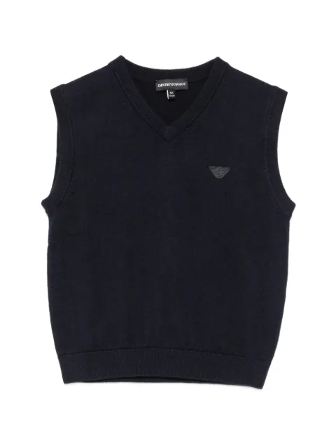Emporio Armani Kids logo-patch V-neck vest