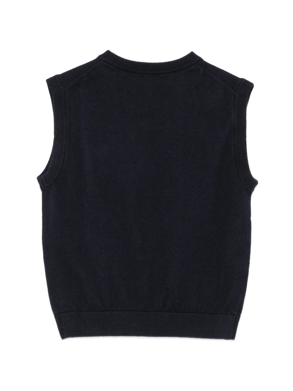 Emporio Armani Kids Hemd met logo-patch en V-hals Blauw