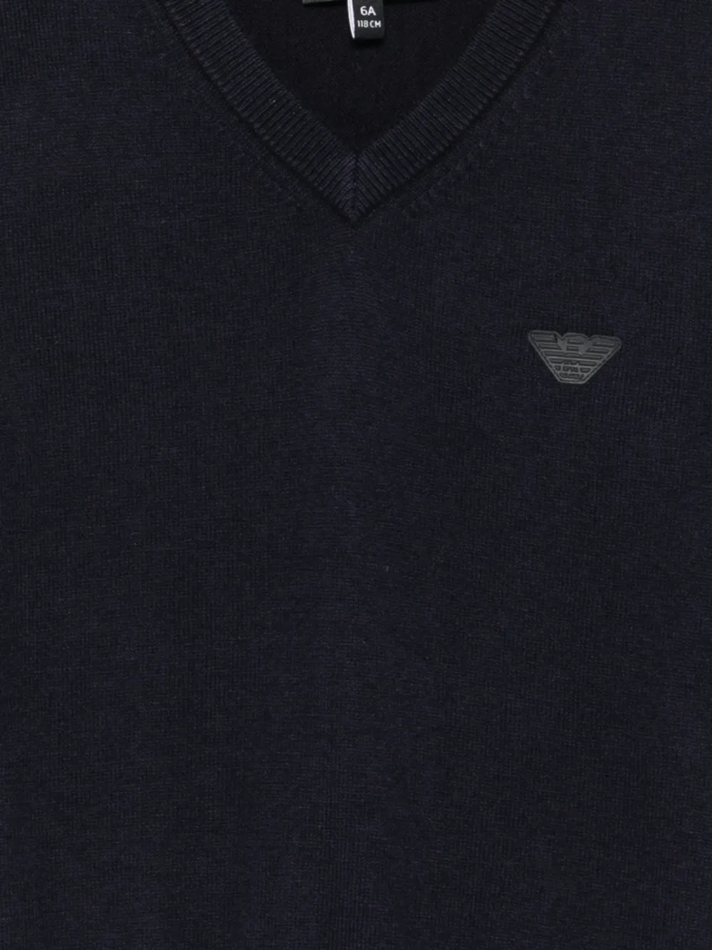 Emporio Armani Kids Hemd met logo-patch en V-hals Blauw