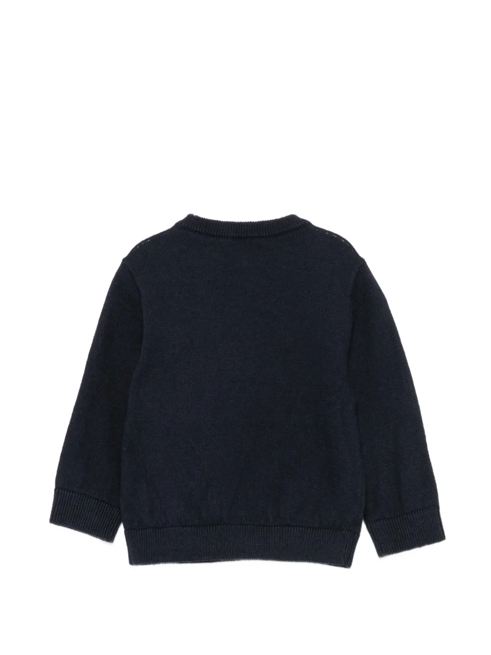 Emporio Armani Kids Trui met knoop op de schouders en logo-patch Blauw