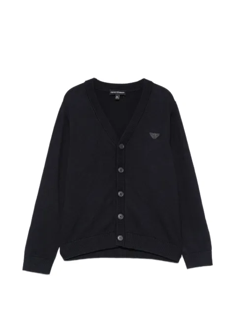 Emporio Armani Kids logo-patch V-neck cardigan