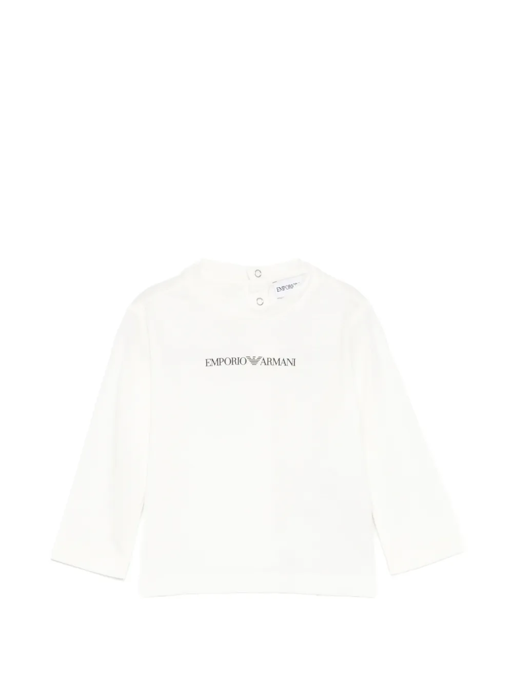 Emporio Armani Kids logo-print long-sleeve T-shirt - Toni neutri