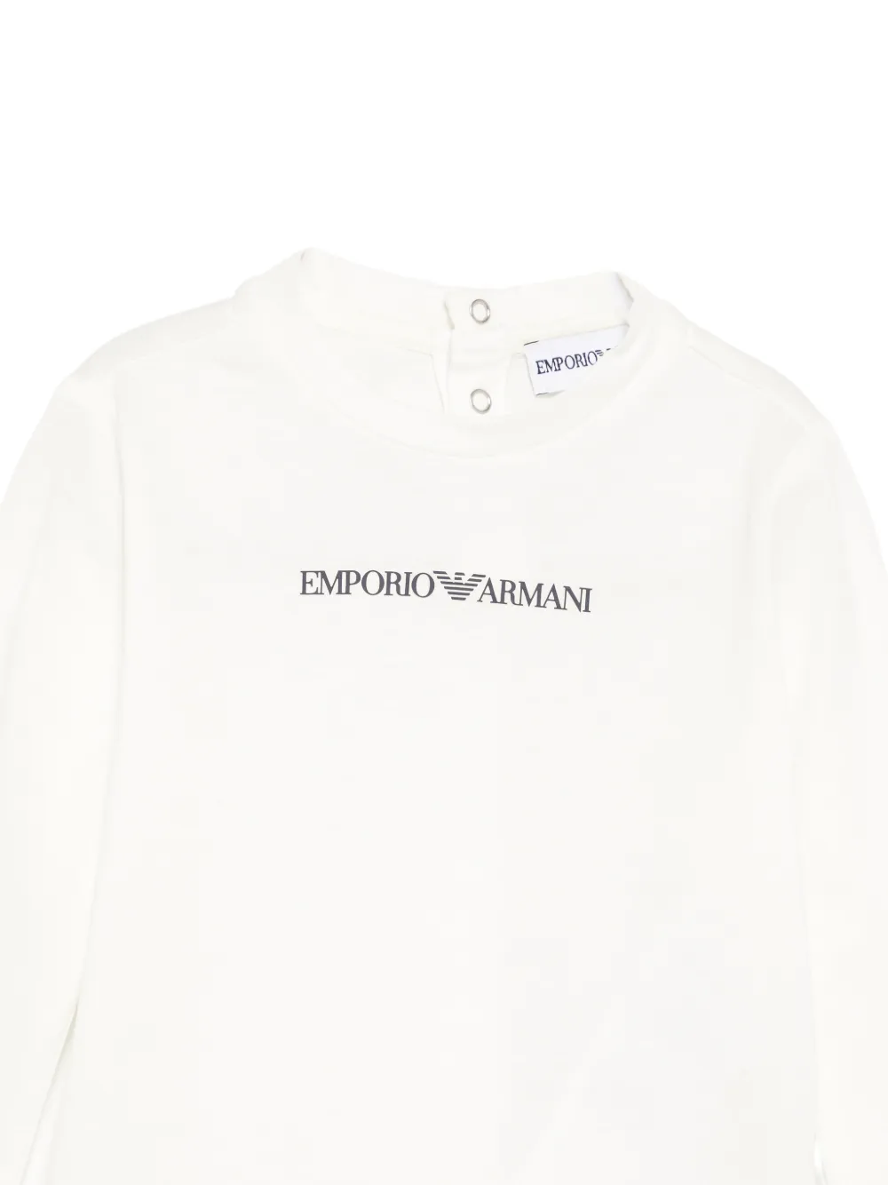 Emporio Armani Kids T-shirt met lange mouwen en logo-print Beige