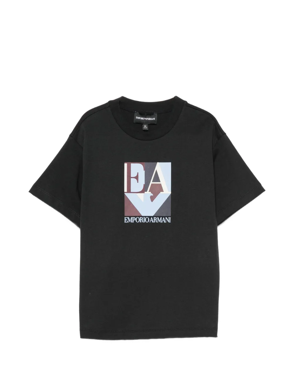 Emporio Armani Kids Drie katoenen-jersey T-shirts met logo-print Zwart