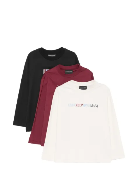 Emporio Armani Kids logo-print long-sleeve T-shirt (set of three)