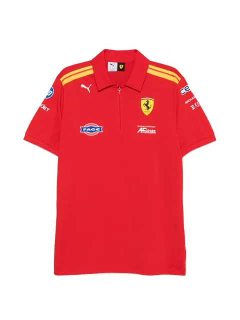 PUMA x Ferrari logo-patch zip-fastening polo shirt