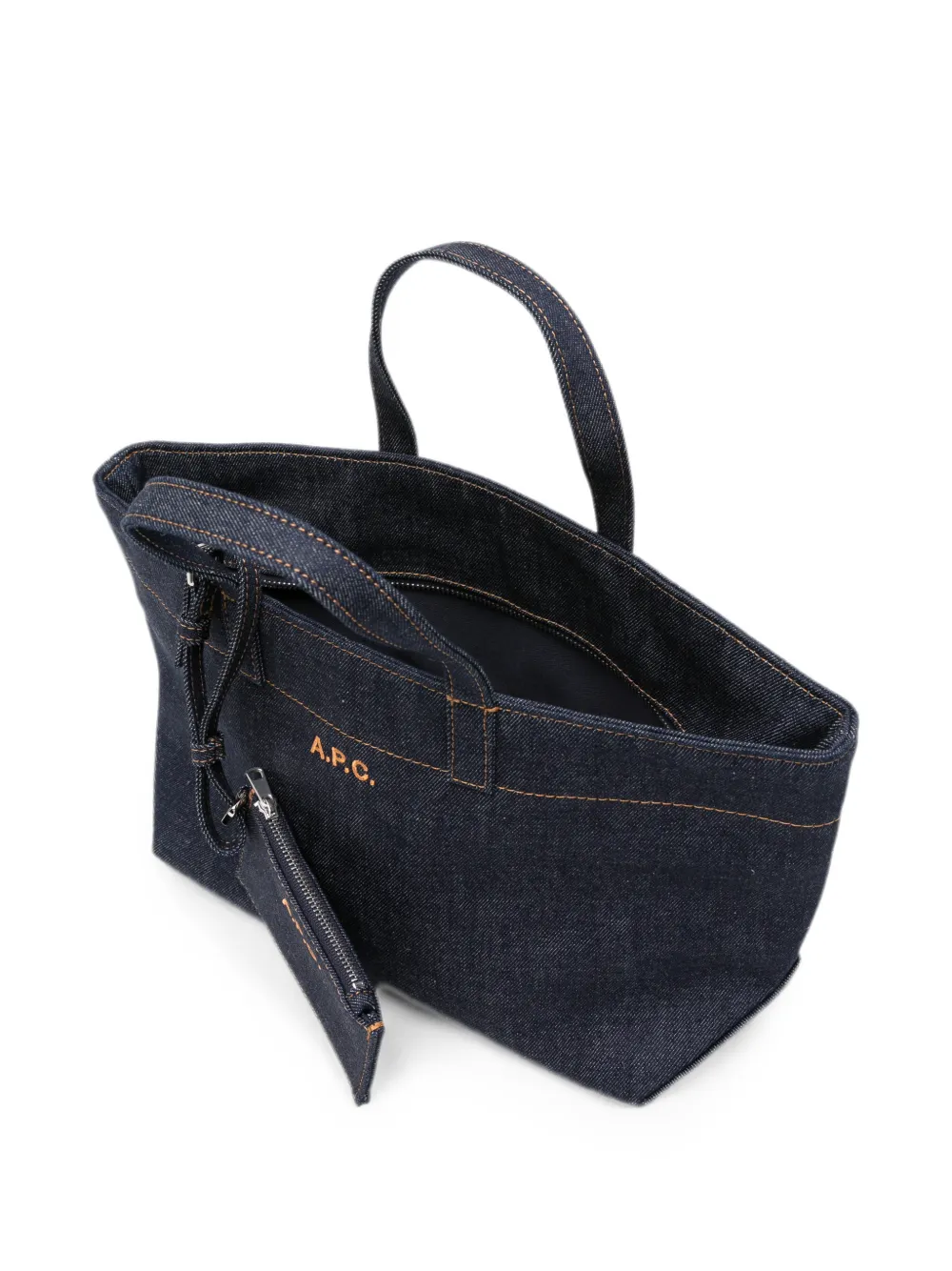 A.P.C. Kleine Le Drummer denim shopper Blauw