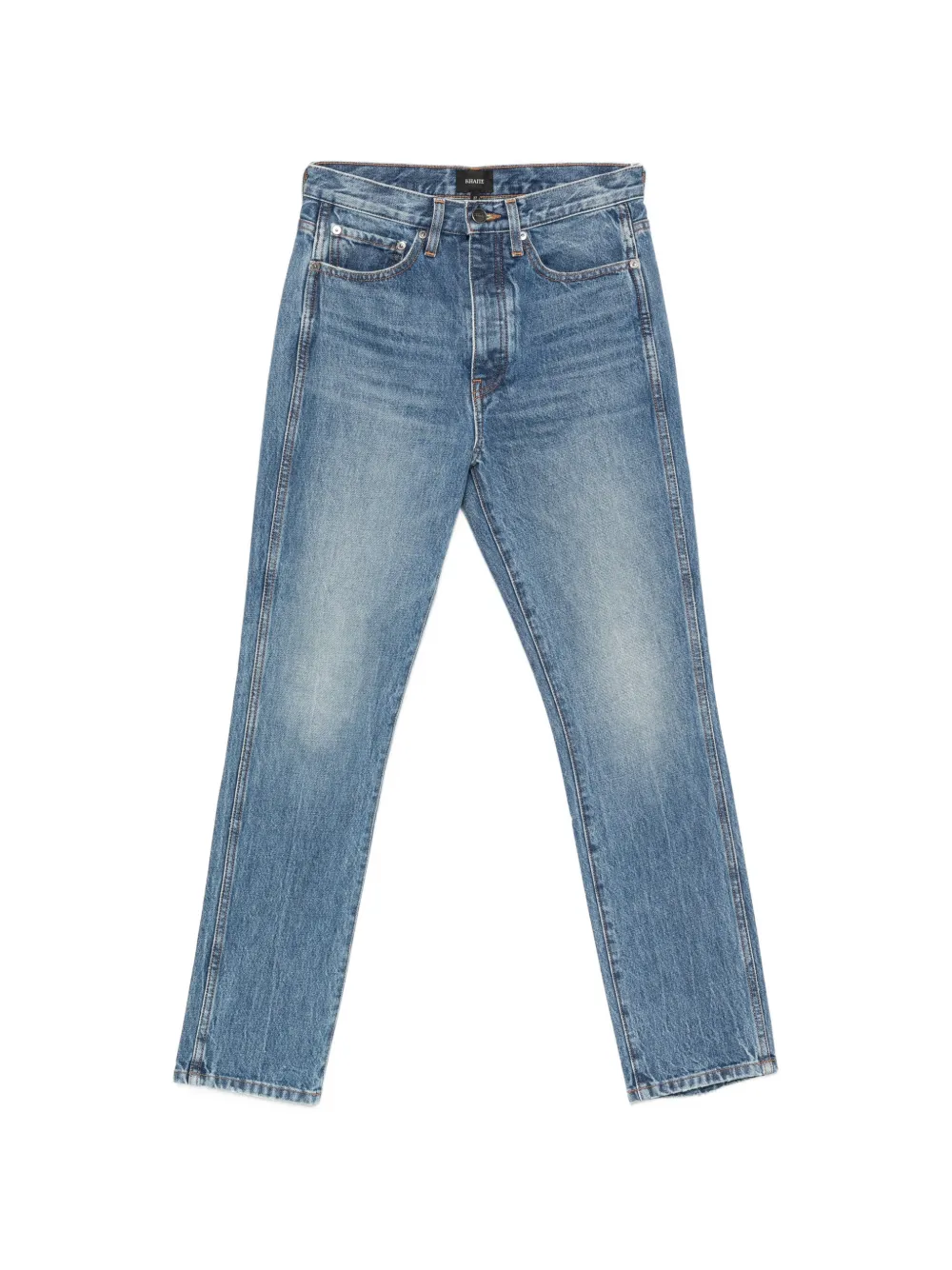 KHAITE Finley faded-effect distressed jeans - Blu