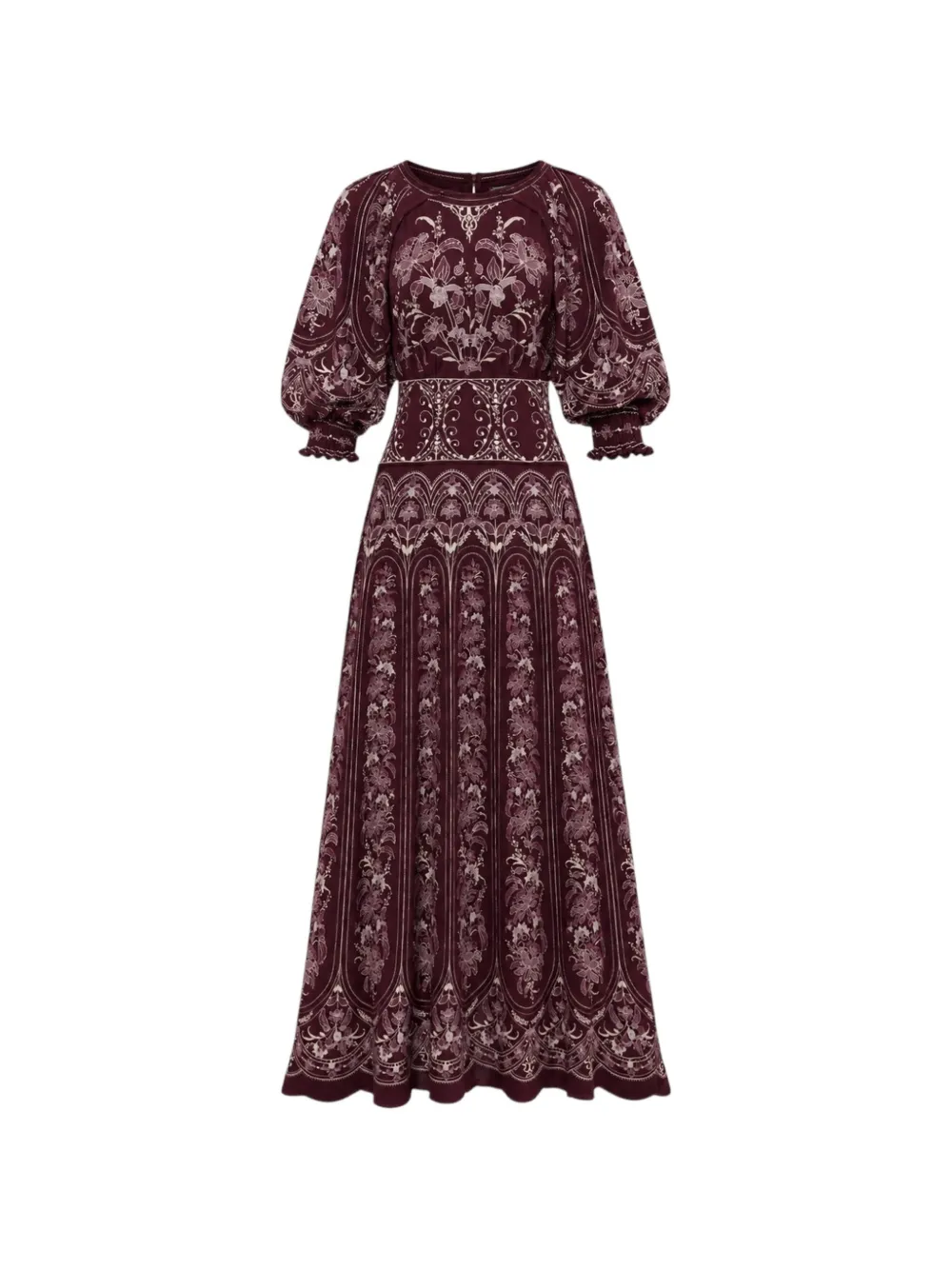 FARM Rio maxi floral-print puff-sleeve dress