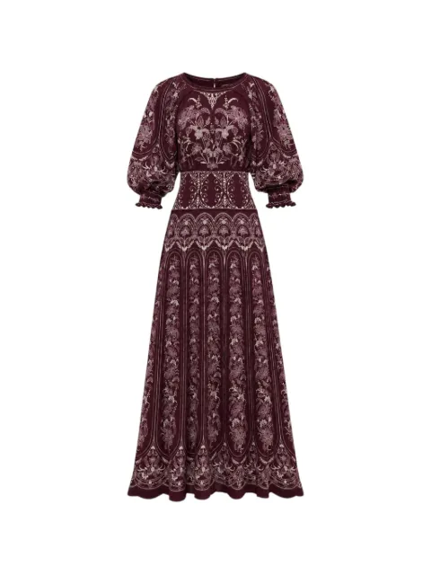 FARM Rio maxi floral-print puff-sleeve dress