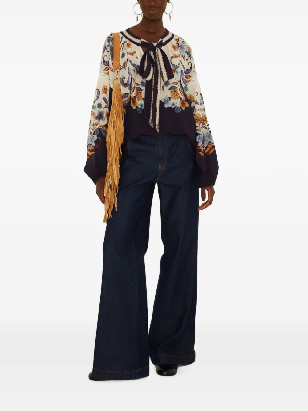 FARM Rio Blouse met bloemenprint Beige