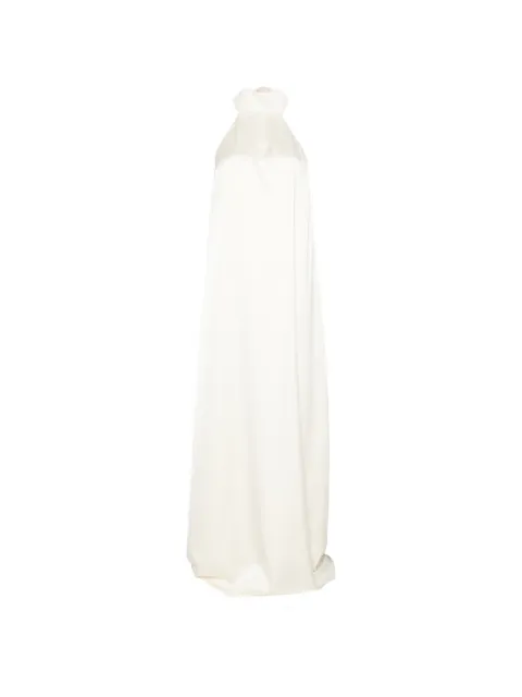 THE ARCHIVIA Riviera feather-trim maxi dress