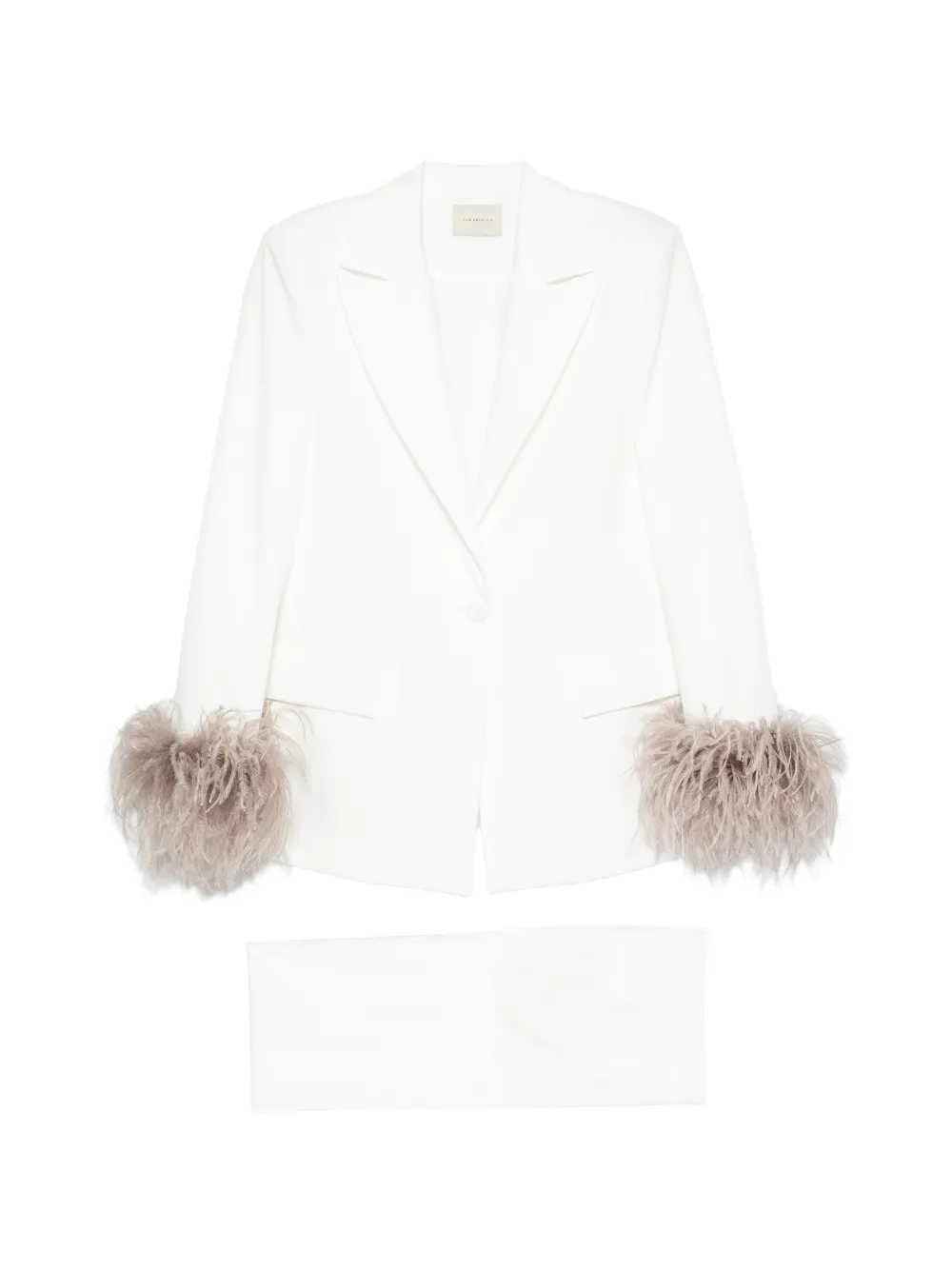 THE ARCHIVIA feather-cuff blazer - Weiß