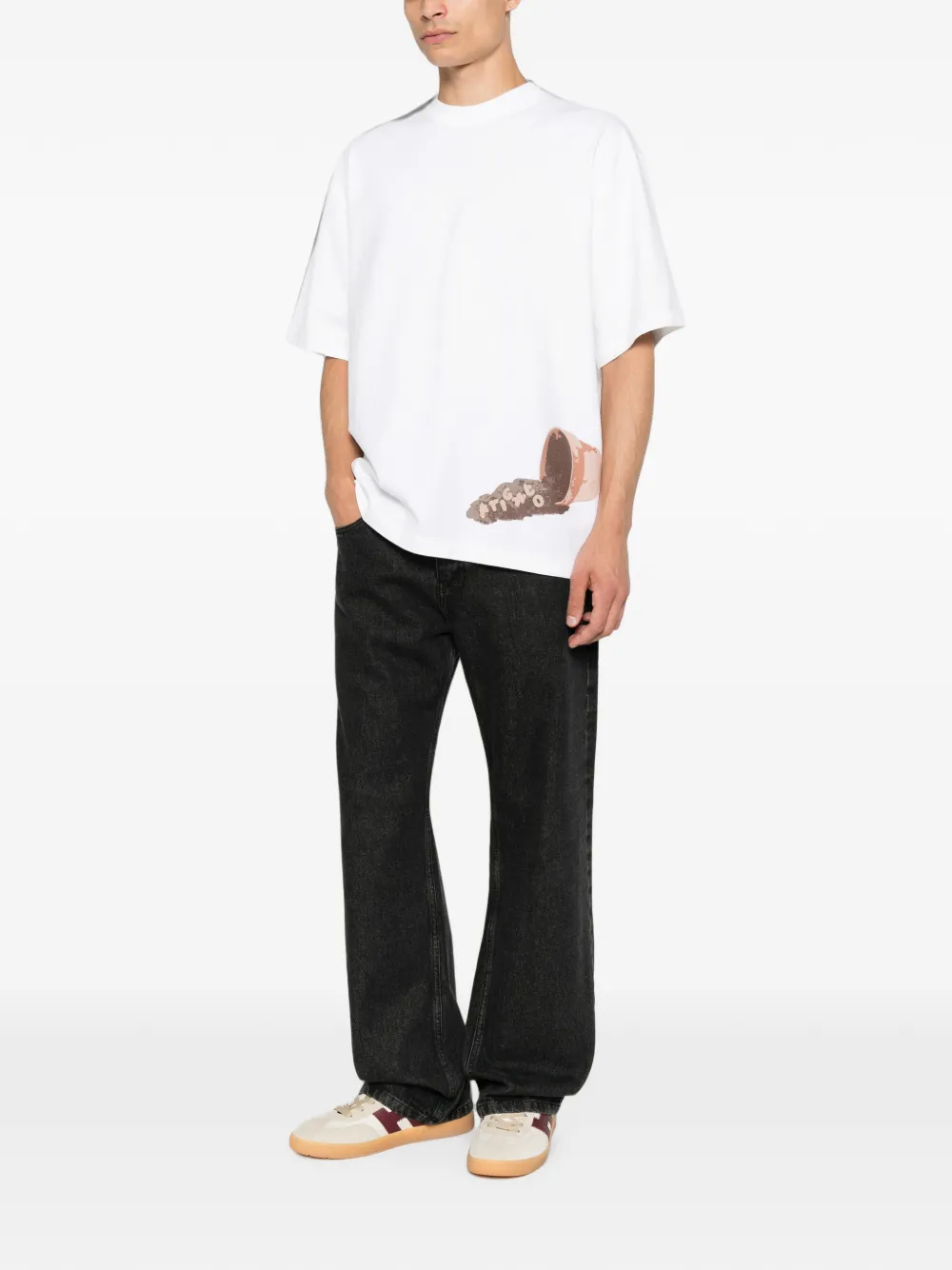 Axel Arigato Fallen katoenen T-shirt met grafische print Wit