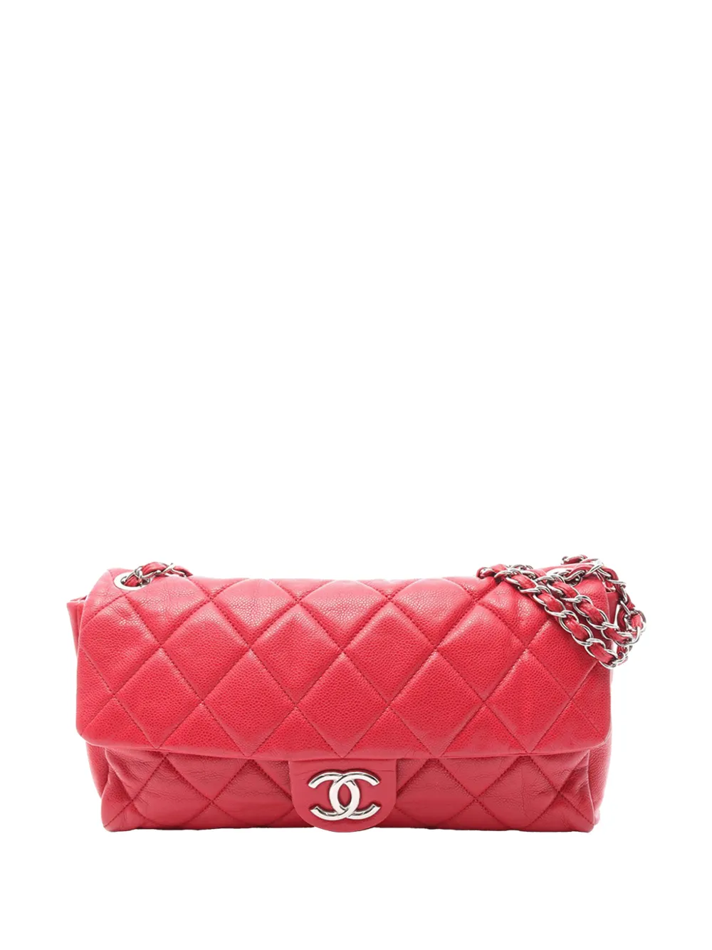 CHANEL Pre-Owned Borsa a spalla Chain Flap in pelle Caviar 2009-2010 - Rosso