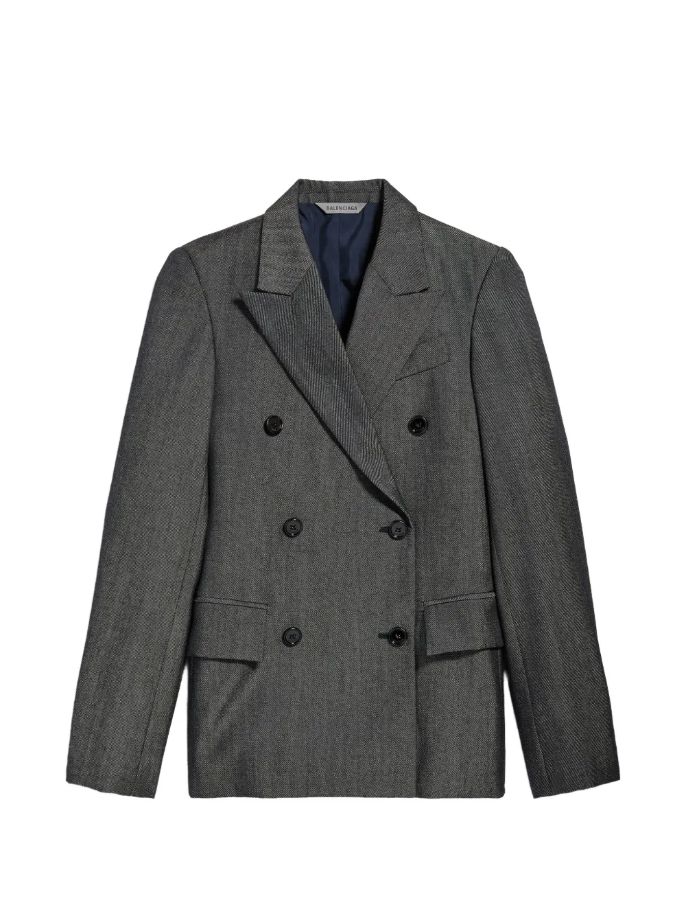 Balenciaga double-breasted wool-twill blazer - Grau