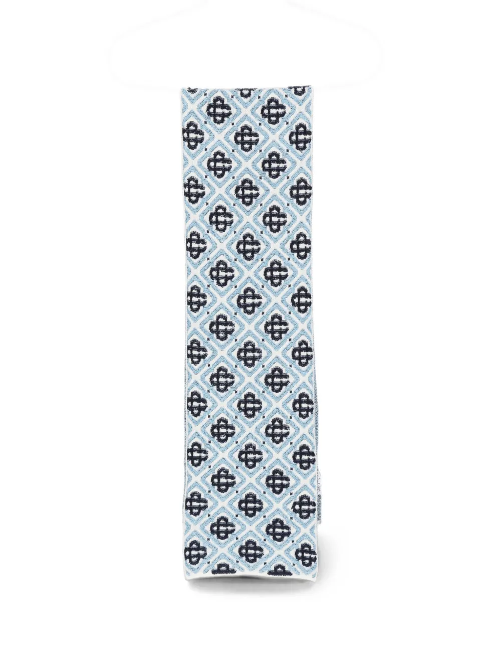CASABLANCA KIDS diamond-monogram knit scarf - Blu