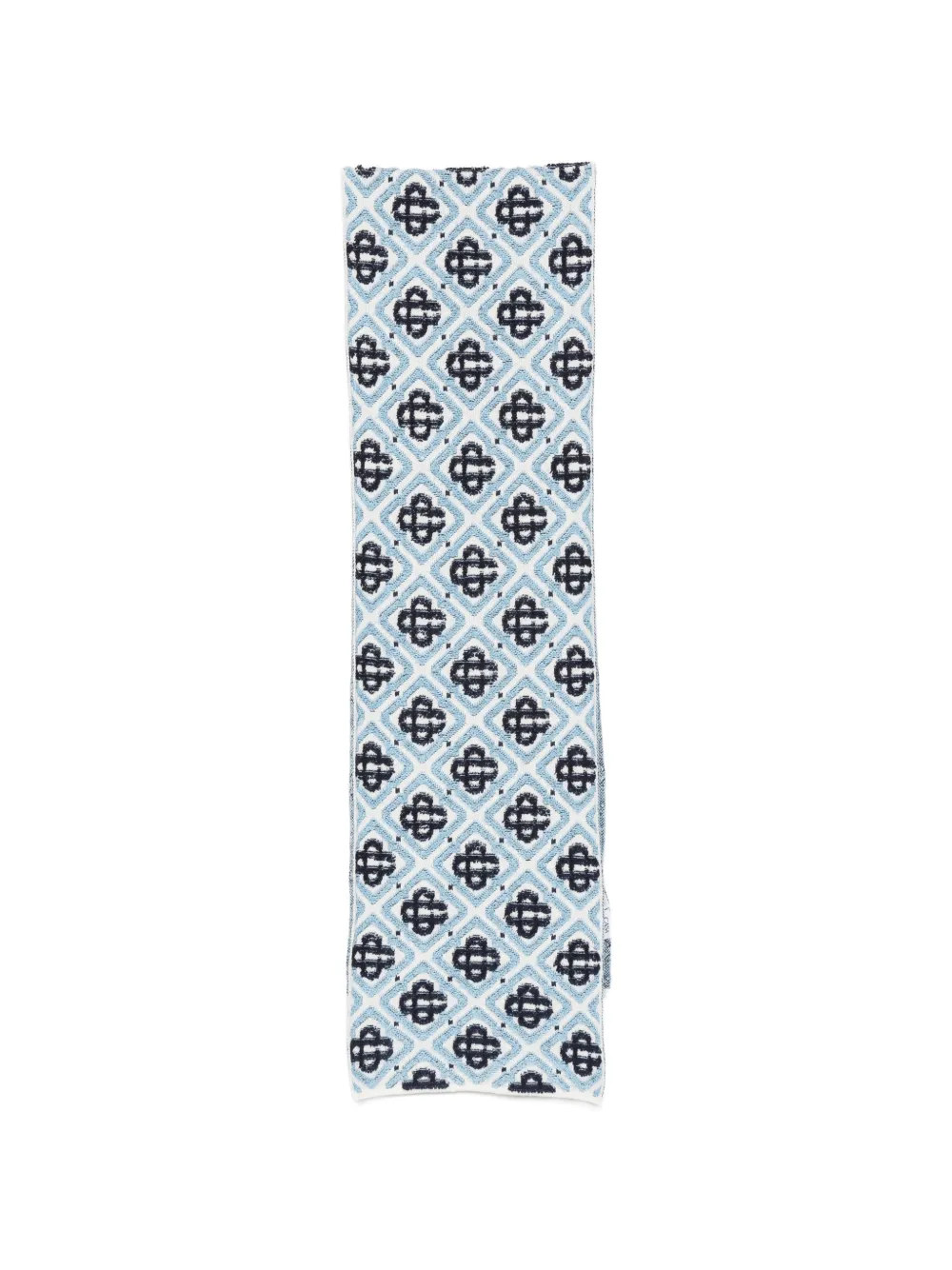 CASABLANCA KIDS diamond-monogram knit scarf - Blu
