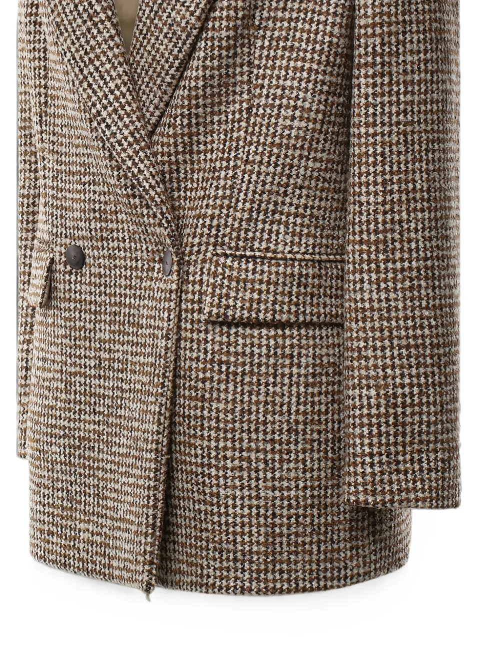DONDUP Jack met dubbele rij knopenen pied-de-poule print Bruin