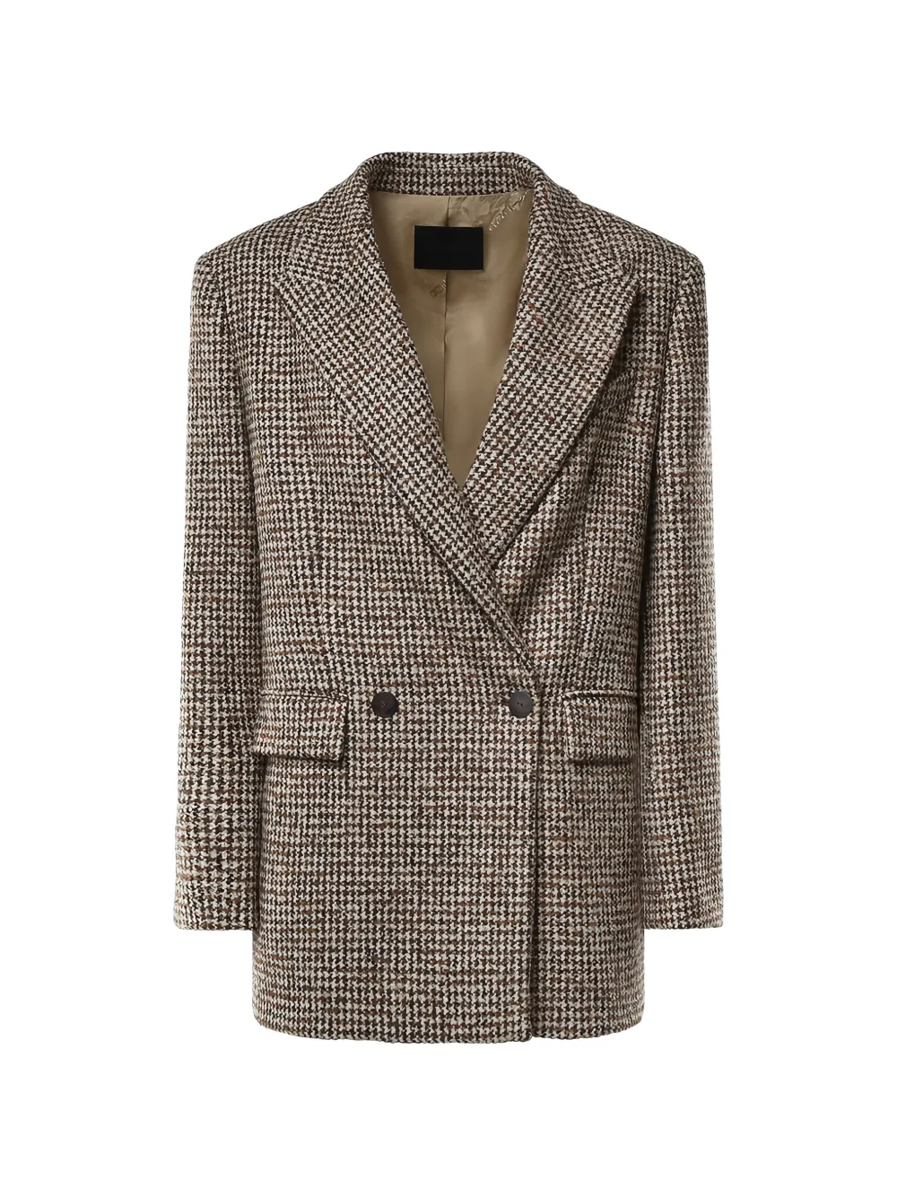 DONDUP houndstooth double-breasted jacket - Marrone