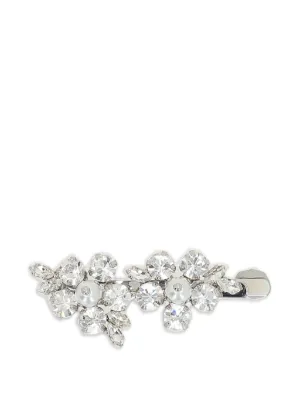 Miu Miu ビジュー ロゴ ヘアクリップ | シルバートーン | FARFETCH JP