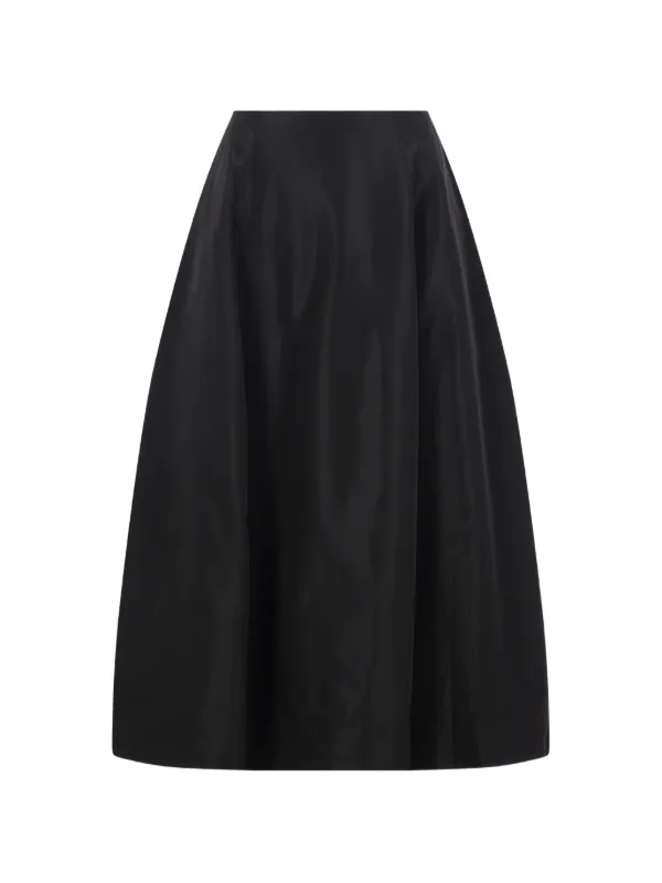 Simone Rocha Taffeta Circle Midi Skirt in Black