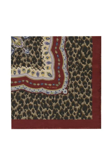 ETRO tørklæde med paisley- og leopardtryk