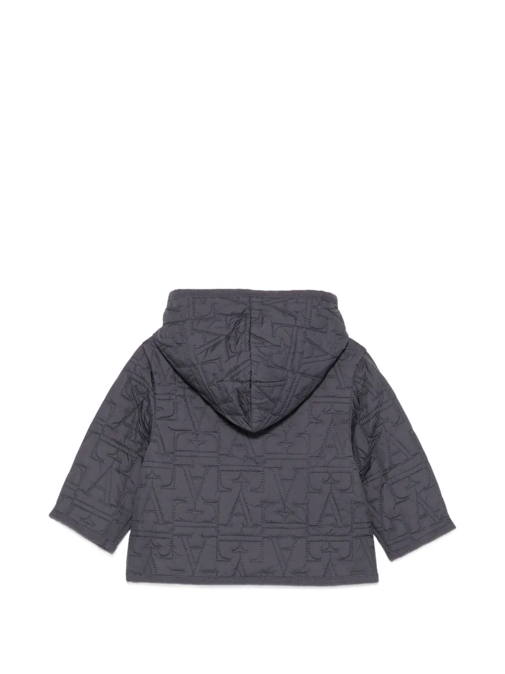 Emporio Armani Kids Gewatteerd jack met capuchon en logo Blauw