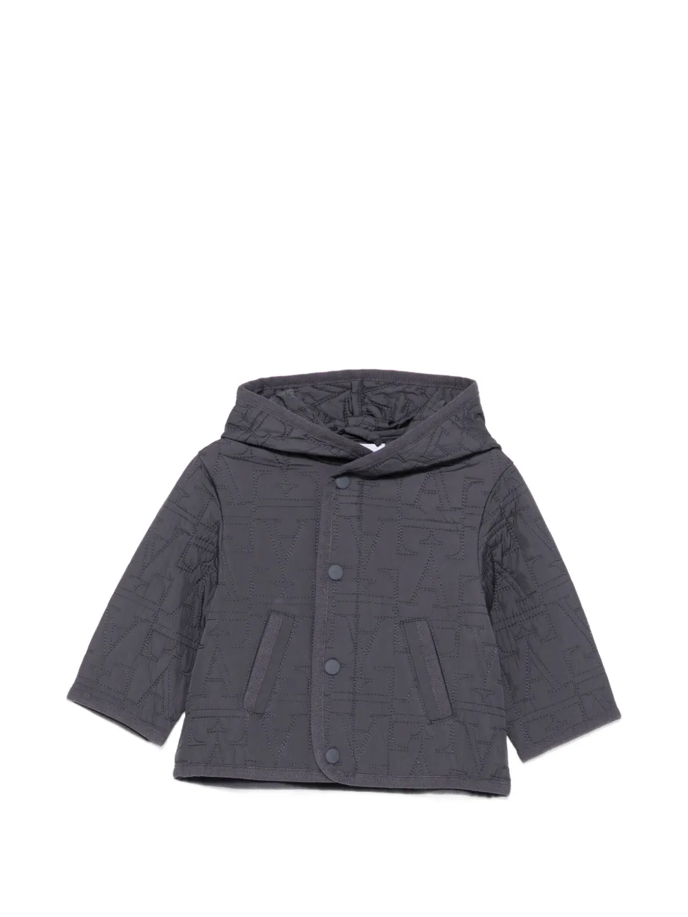 Emporio Armani Kids logo-quilted hooded jacket - Blu