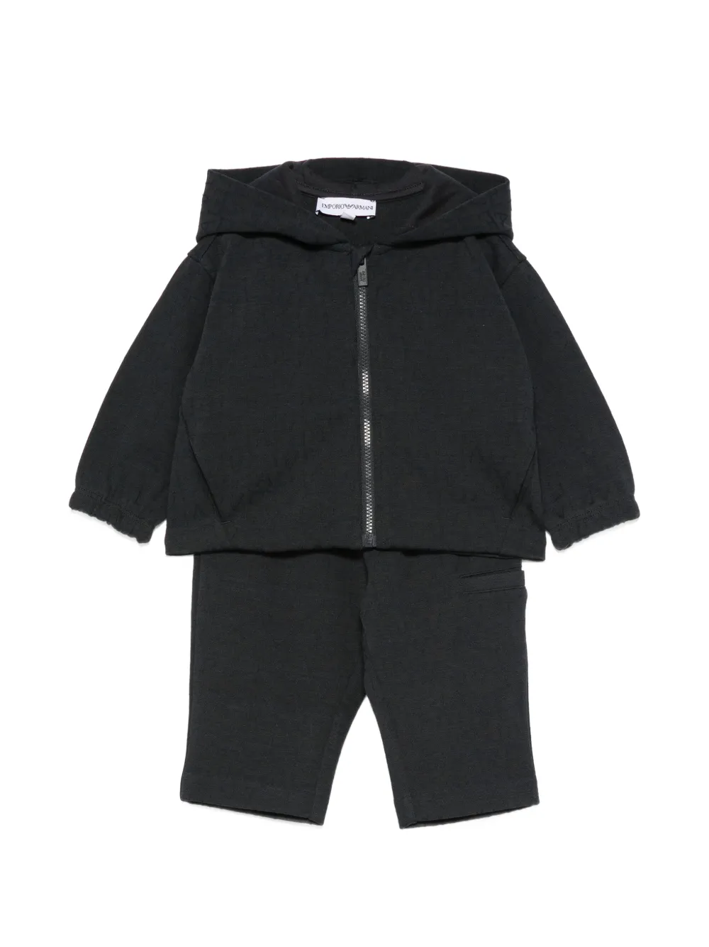 Emporio Armani Kids logo-pattern zip-up tracksuit - Blu