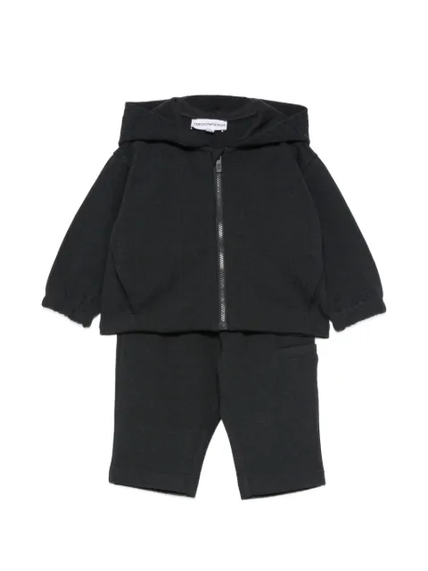 Emporio Armani Kids logo-pattern zip-up tracksuit