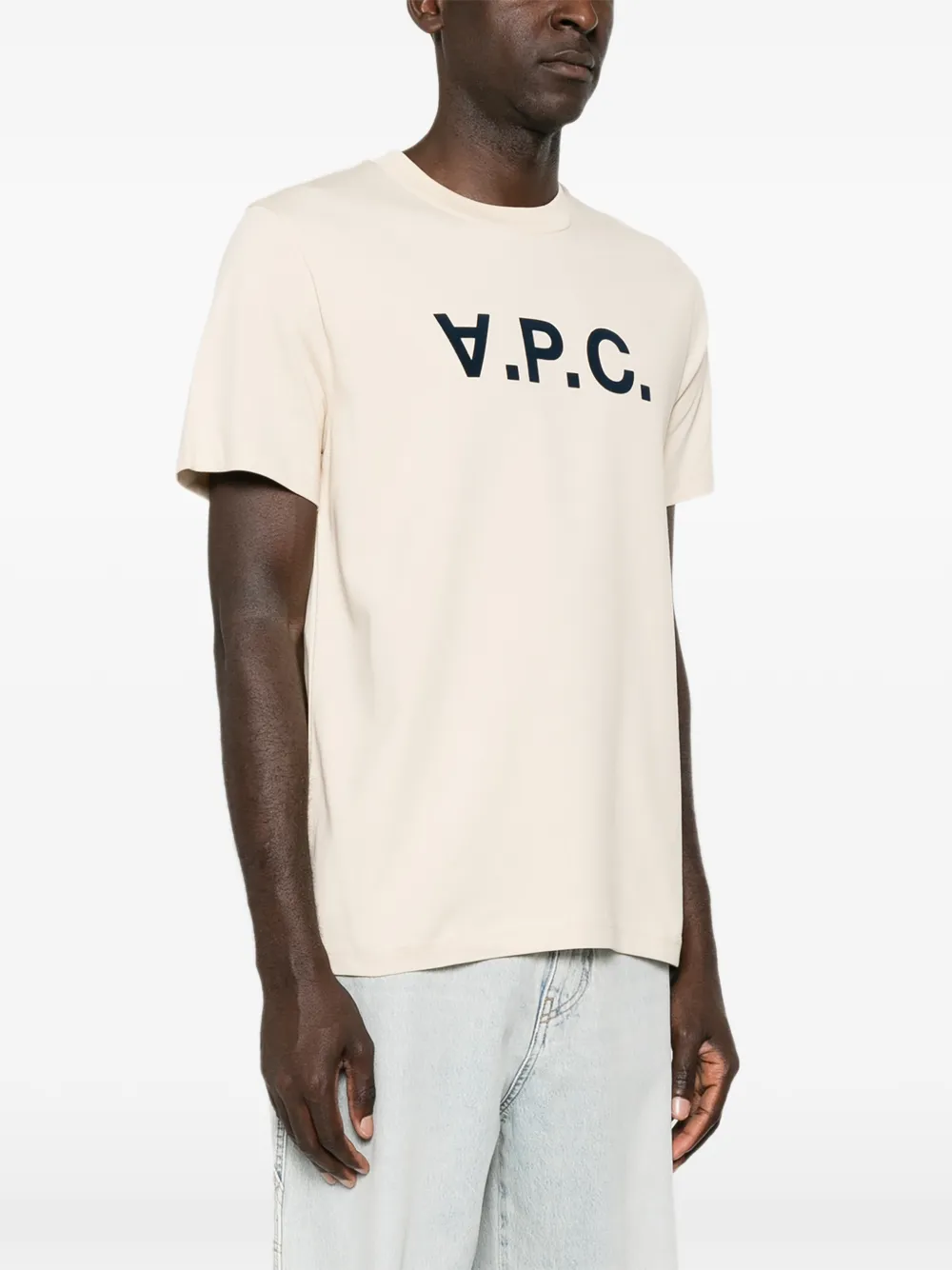 A.P.C. T-shirt met logoprint Beige