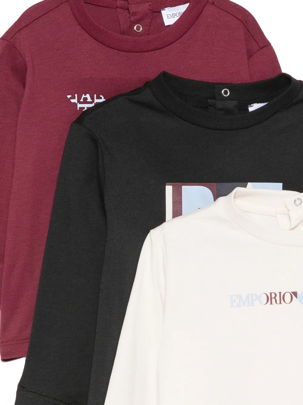 Emporio Armani Kids Drie T-shirts met logo-print Rood