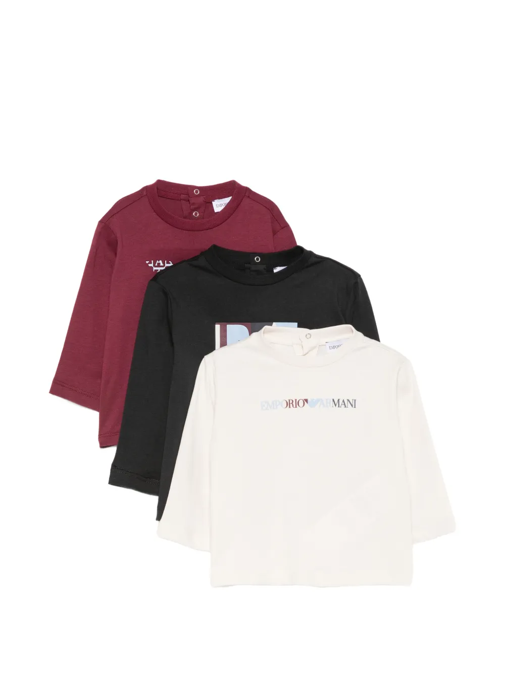 Emporio Armani Kids logo-print T-shirt set (set of three) - Rosso