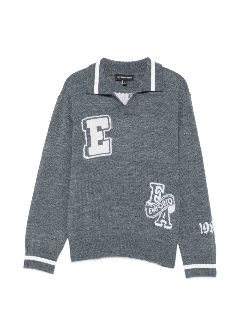 Emporio Armani Kids logo-intarsia sweater - Grigio